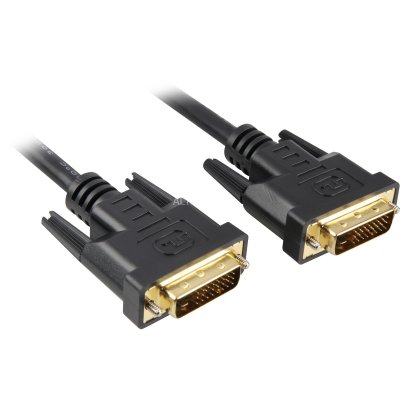 SHARKOON  2m DVI-D to DVI-D (24+1) c&acirc;ble DVI Noir - Neuf