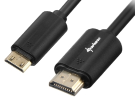 SHARKOON  3m, HDMI/Mini HDMI c&acirc;ble HDMI HDMI Type A (Standard) HDMI Type C (Mini) Noir, Adaptateur
