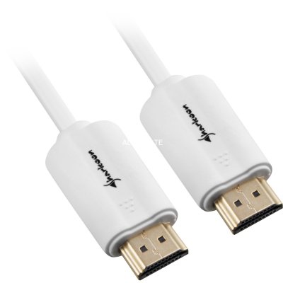 SHARKOON  - C&acirc;ble HDMI avec Ethernet - HDMI m&acirc;le pour HDMI m&acirc;le - 1 m - blind&eacute; - blanc - support 4K