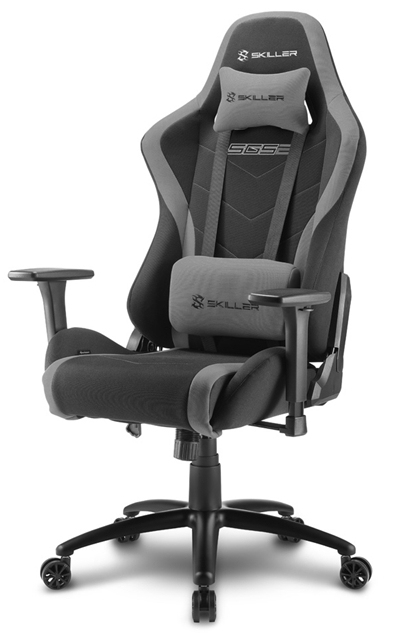SHARKOON  Chaise, Tissu, Noir/Gris, 55 x 57 x 83 cm
