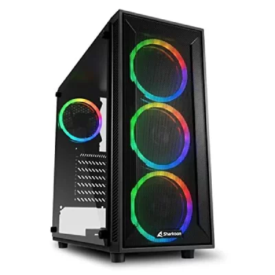 SHARKOON  TG4M RVB - Bo&icirc;te d'ordinateur, Jeu PC, semitrore ATX, Noir