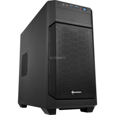 SHARKOON  V1000 - Tour - micro ATX - pas d'alimentation - noir - USB/Audio 