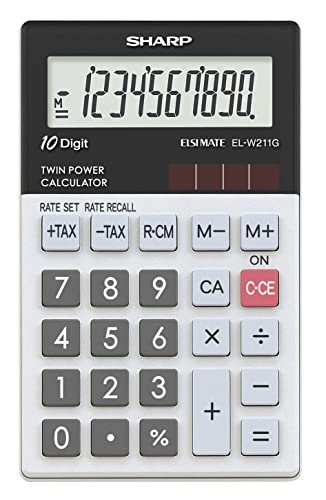 SHARP  EL-W211G Calculette &agrave; 10 chiffres, calcul de l'imp&ocirc;t