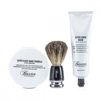 BAXTER OF CALIFORNIA Shave 1.2.3 Kit de Rasage - Blaireau, Cr&egrave;me &agrave; Raser & Apr&egrave;s-Rasage