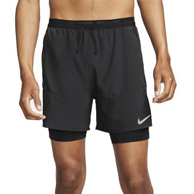 NIKE Short 2 en 1  stride 5in noir homme