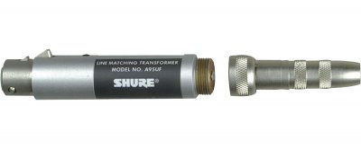 SHURE  A95Uf Transformateur Low Z Connecteur Xlr Femelle Vers High Z Mc1M avec Prise Jack 6,35 Mm