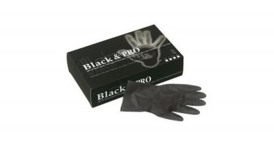 SIBEL  Pack de 20 gants de Coiffeurs Black & Pro en Latex Taille M Noir