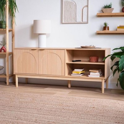 SICAAN  Meuble Tv Nolan Couleur Bois De Ch&ecirc;ne Style Scandinave