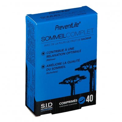 PREVENTLIFE SID Nutrition Prevent Life Sommeil Complet 40 comprim&eacute;s