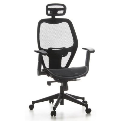 Si&egrave;ge de bureau / Fauteuil de direction AIR-PORT, tissu maille noir hjh OFFICE