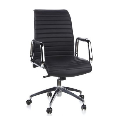 Si&egrave;ge de bureau / Fauteuil de direction ASPERA 10, cuir Nappa noir hjh OFFICE
