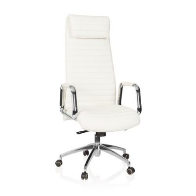 Si&egrave;ge de bureau / Fauteuil de direction ASPERA 20, cuir Nappa, ivoire hjh OFFICE