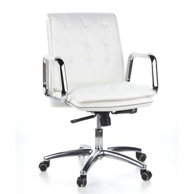 Si&egrave;ge de bureau / Fauteuil de direction VILLA 10, cuir Nappa ivoire hjh OFFICE