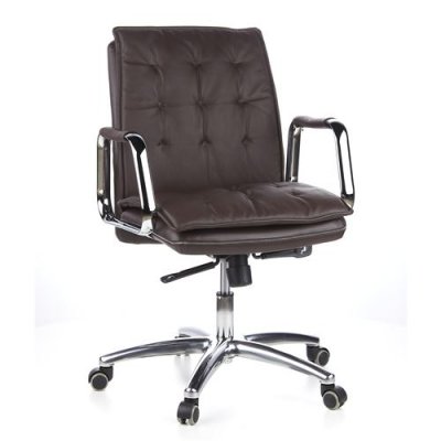 Si&egrave;ge de bureau / Fauteuil de direction VILLA 10, cuir Nappa marron hjh OFFICE