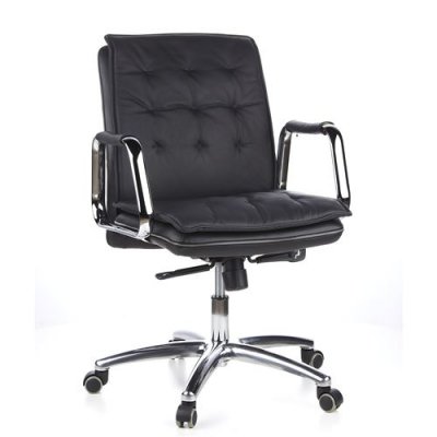 Si&egrave;ge de bureau / Fauteuil de direction VILLA 10, cuir Nappa noir hjh OFFICE