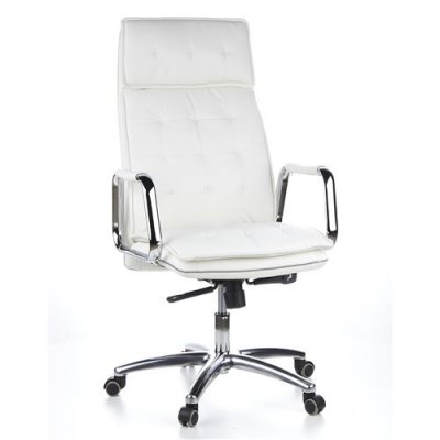 Si&egrave;ge de bureau / Fauteuil de direction VILLA 20, cuir Nappa ivoire hjh OFFICE