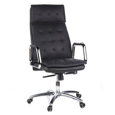 Si&egrave;ge de bureau / Fauteuil de direction VILLA 20, cuir Nappa noir hjh OFFICE