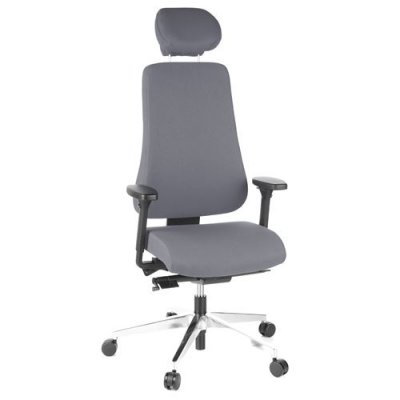 Si&egrave;ge de bureau / Si&egrave;ge de direction PRO-TEC 400, tissu anthracite, alu poli