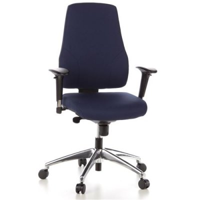 Si&egrave;ge de bureau / Si&egrave;ge pivotant PRO-TEC 200, tissu bleu fonc&eacute;, aluminium poli hjh OFFICE