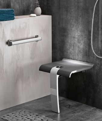 GODONNIER Si&egrave;ge de douche &agrave; fixer relevable, aluminium Design