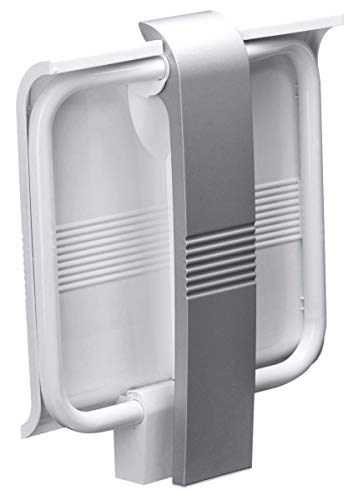 PELLET Si&egrave;ge de douche relevable arsis blanc pied &eacute;poxy gris