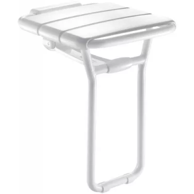 DELABIE Si&egrave;ge de douche relevable en aluminium &eacute;poxy blanc - 