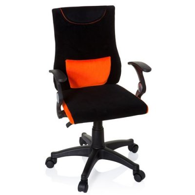 HJH OFFICE Si&egrave;ge enfant / si&egrave;ge pivotant kiddy pro al, orange 