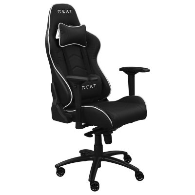 REKT Si&egrave;ge PC Gamer  GG1-R - Noir/Blanc/Simili Cuir/4D