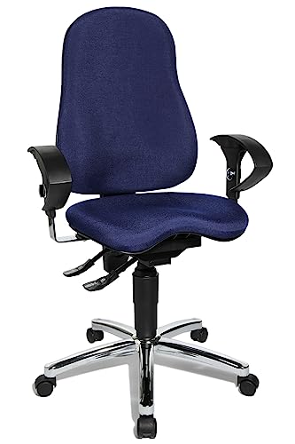 Si&egrave;ge wellness / Si&egrave;ge de bureau SITNES 10, tissu bleu, chrom&eacute;