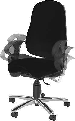 Si&egrave;ge wellness / si&egrave;ge de bureau sitness 10, tissu noir, chrom&eacute;