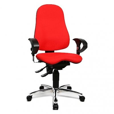 Si&egrave;ge wellness / Si&egrave;ge de bureau SITNESS 10, tissu rouge, chrom&eacute;