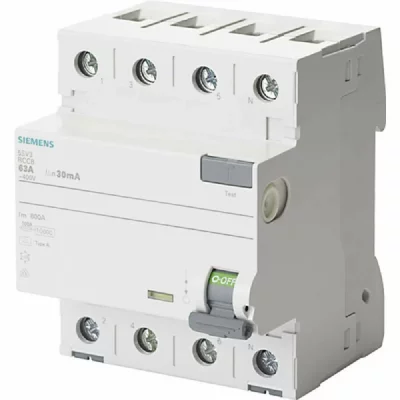 Siemens - 5SV3344-6 Dig.Industr. Disjoncteur diff&eacute;rentiel a 4 p&ocirc;les 40 a 0.03 a 400 v