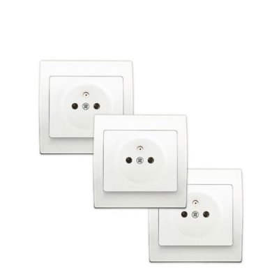 SIEMENS  - LOT 3 Prise 2P+T Blanc Delta Iris + Plaque basic Blanc