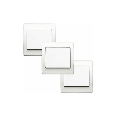 SIEMENS  - LOT 3 Va et Vient Blanc Delta Iris + Plaque basic Blanc