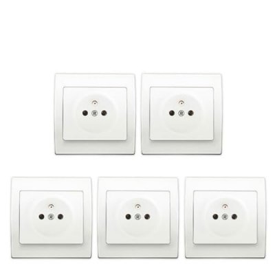 SIEMENS  - LOT 5 Prise 2P+T Blanc Delta Iris + Plaque basic Blanc