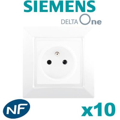 SIEMENS  - Lot de 10 Prises 2P+T Blanc delta one