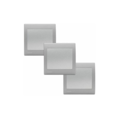 SIEMENS - Lot de 3 Va et Vient Silver Delta Iris + Plaque basic Silver
