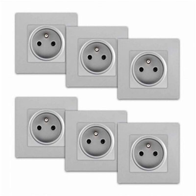 SIEMENS  - lot de 6 prises 2p+t silver delta viva
