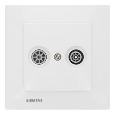 SIEMENS  - Prise TV /FM Blanc Delta Viva + Plaque Blanc