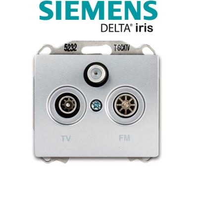 GENERIQUE Siemens - prise tv/fm/sat aluminium delta iris