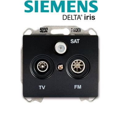 GENERIQUE Siemens - prise tv/fm/sat anthracite delta iris