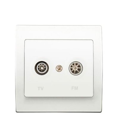 SIEMENS  - PriseTV/FM Blanc Delta Iris + Plaque basic Blanc