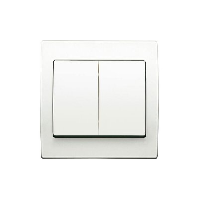 SIEMENS  - Va et Vient + Poussoir Blanc Delta Iris + Plaque basic Blanc