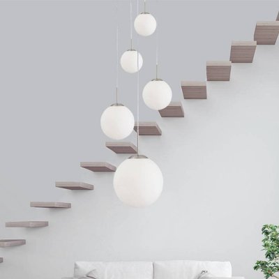 STEINHAUER Sienna Bollique Plafonnier Cluster Suspension Acier Bross&eacute;, Verre Mat
