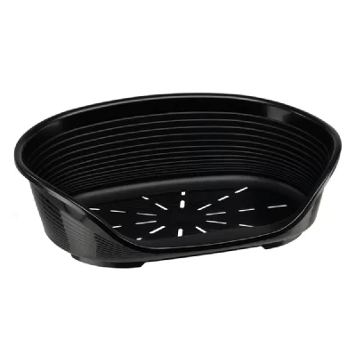 FERPLAST Siesta Deluxe lit en plastique noir pour chiens 54x35 cm 
