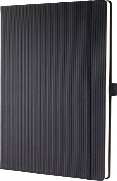 SIGEL  Co111 Carnet de Notes Premium &agrave; Petits Carreaux, A4, Couverture Rigide, Noir - Conceptum