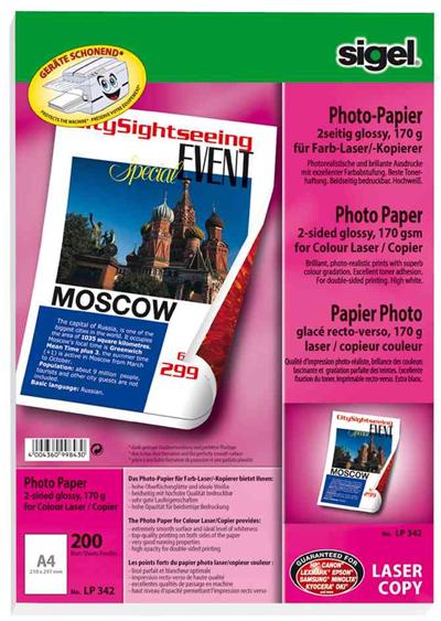 SIGEL  Lp342 Papier Photo Laser/Copieur, A4, 170 G, 200 Feuilles