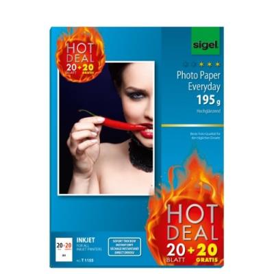 SIGEL  -  papier photo jet dencre everyday hot deal, a4 t1155