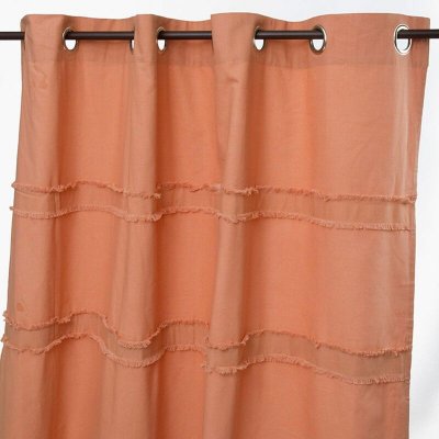 SIGNES - Rideau en coton &agrave; oeillets terra cotta 150x250