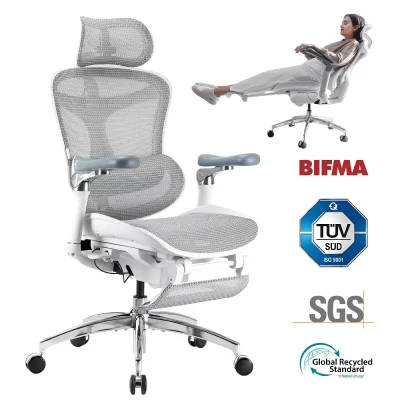 SIHOO Doro C300 Pro Fauteuil de Bureau Ergonomique JT - Accoudoirs 5D-Jusqu'&agrave; 150kg - Blanc